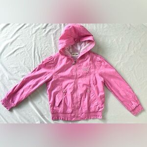 HangTen Kids Girls Pink Hooded Jacket Size 11 Lightweight Zip-Up Windbreaker